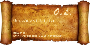 Orszáczki Lilla névjegykártya